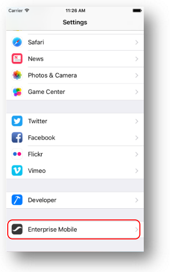 settings window